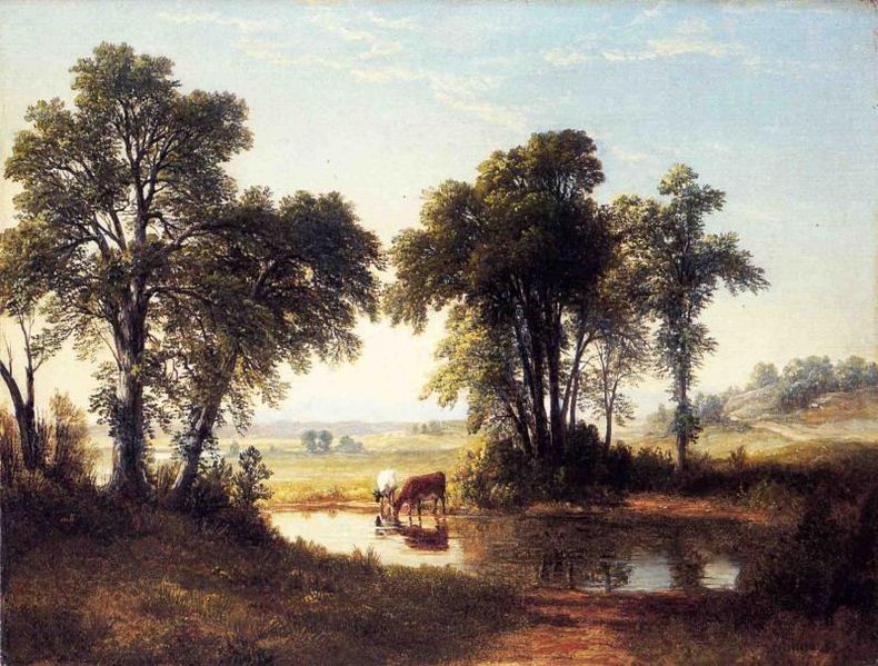 Asher Brown Durand Cows in a New Hampshire Landscape